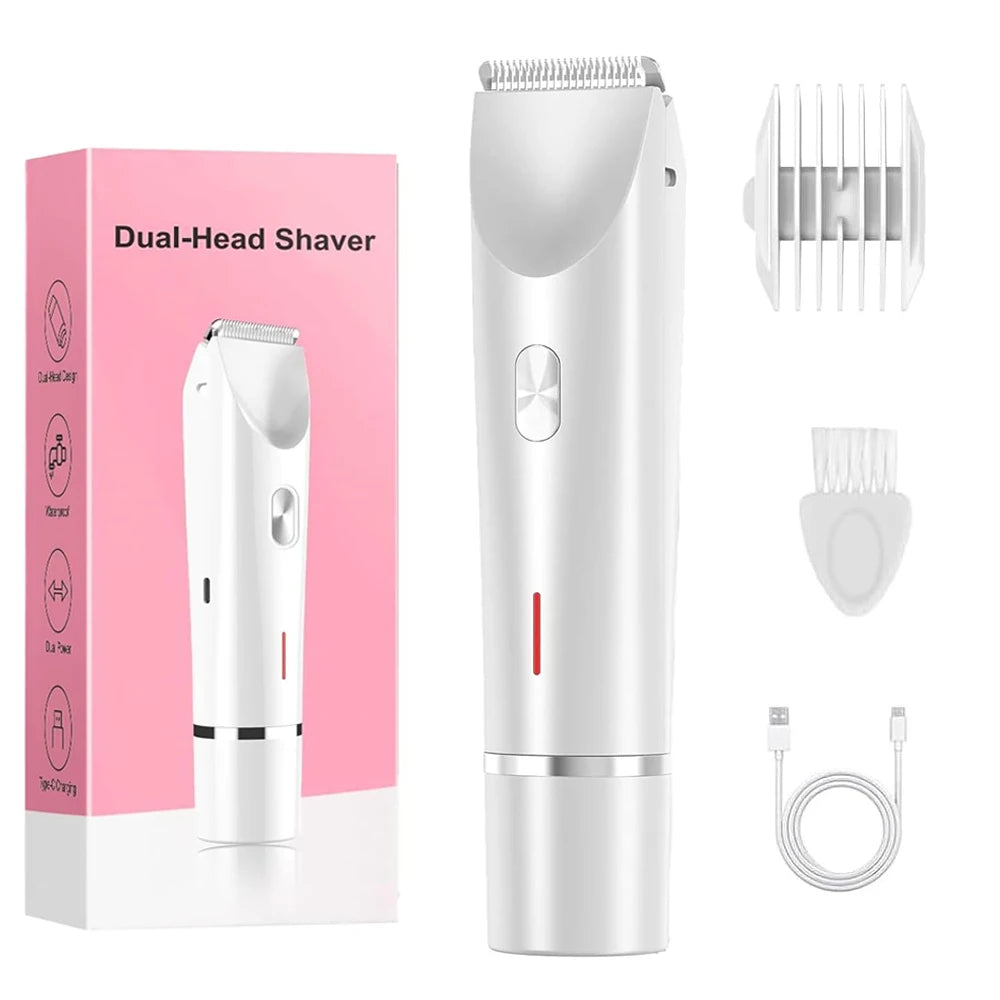 Electric Shaver for Woman Double Head Dual Purpose Female Razor Body Epilator Leg Underarm Bikini Electric Hair Remover Trimmer